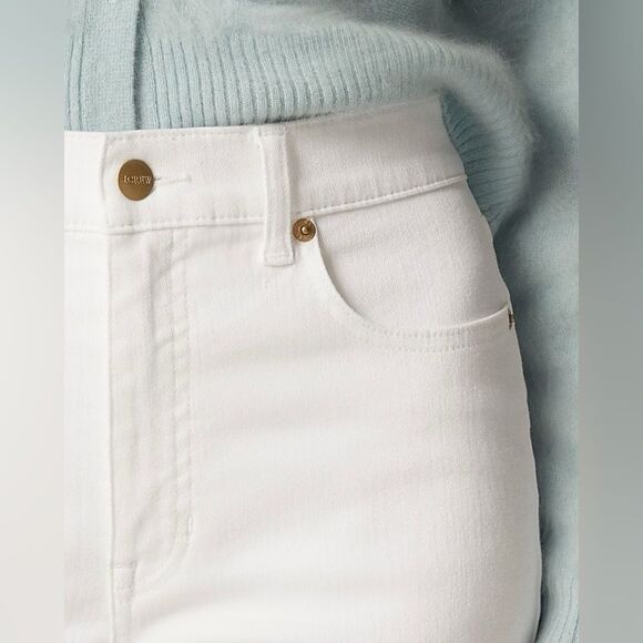 NWT J CREW new high-rise denim trouser jean in white - Picture 4 of 9